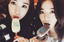 SMアイドルの名前入りアイス？少女時代サニー＆ティファニー、アイスを手に美貌のセルフショットを公開！