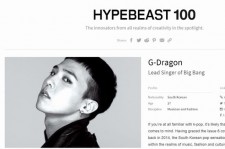 BIGBANG G-DRAGON、世界的マガジン『HYPEBEAST』選定2015年100人に選ばれる！